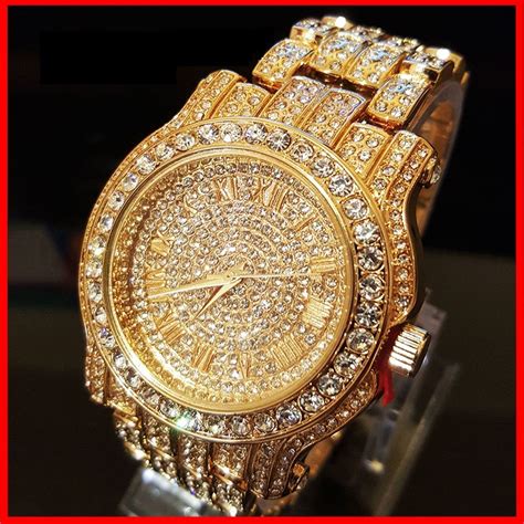 hip hop bling diamond watch